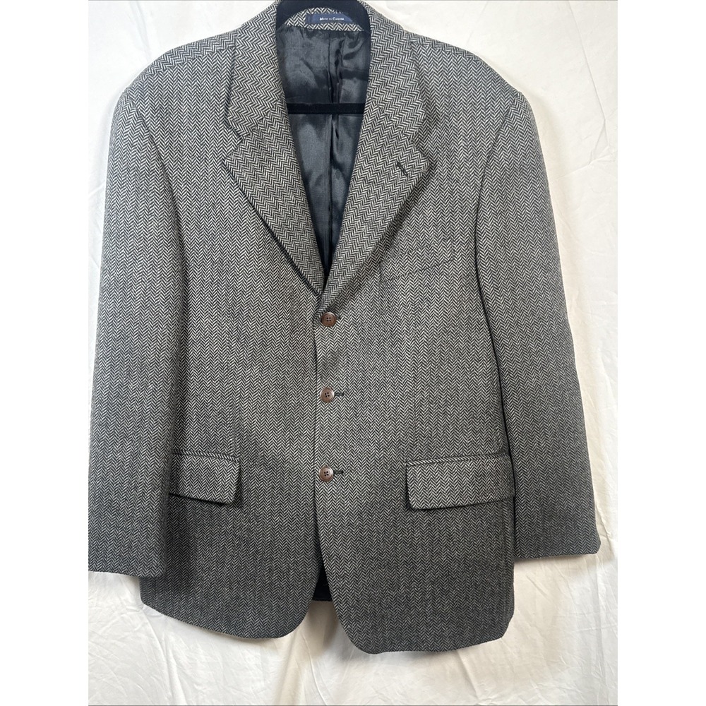 Ralph Lauren Mens 44R‎ Gray Herringbone Wool Alpaca Blazer Sport Coat